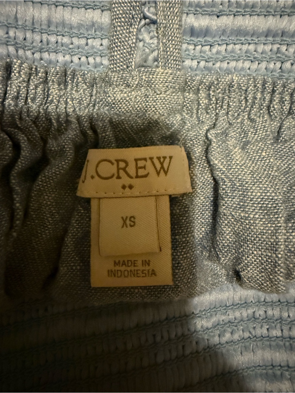 J. Crew Light Blue Smocked Mini Skirt